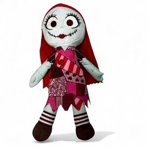 Disney Tim Burton The Nightmare Before Christmas Sally Plush Doll Pink Red Dress